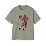 JORDAN dunk contest drawing🏀🐐 Men's Heavy Oversized Tee