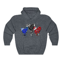 LOVE trio 💙❤️‍🩹🖤 Unisex Heavy Blend™ Hooded Sweatshirt