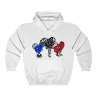 LOVE trio 💙❤️‍🩹🖤 Unisex Heavy Blend™ Hooded Sweatshirt