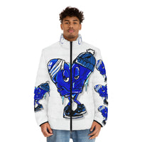 COLD hearted 🥶💙 white Men's Puffer Jacket